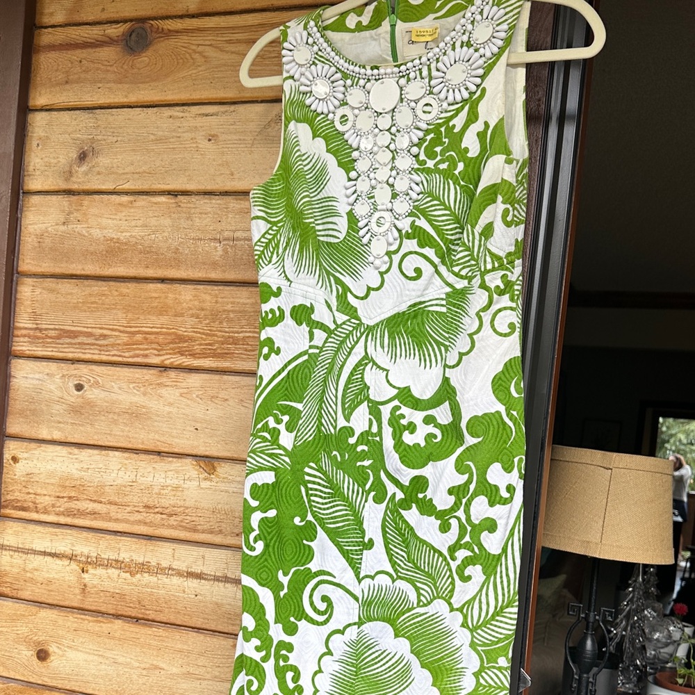 Milly Green and White Floral Mini Dress